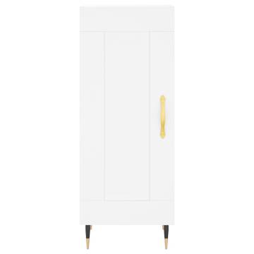 Stylish White Highboard - 34.5x34x180 cm Engineered Wood