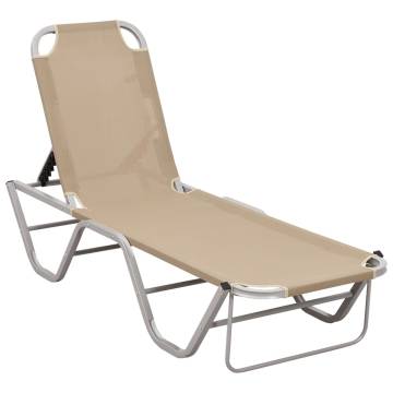 Comfortable Cream Aluminium Sun Lounger - Perfect for Outdoors