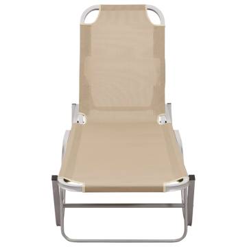 Comfortable Cream Aluminium Sun Lounger - Perfect for Outdoors