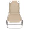 Comfortable Cream Aluminium Sun Lounger - Perfect for Outdoors