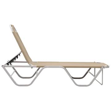 Comfortable Cream Aluminium Sun Lounger - Perfect for Outdoors