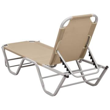 Comfortable Cream Aluminium Sun Lounger - Perfect for Outdoors