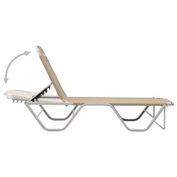 Comfortable Cream Aluminium Sun Lounger - Perfect for Outdoors