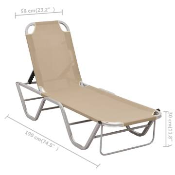 Comfortable Cream Aluminium Sun Lounger - Perfect for Outdoors