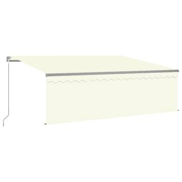 Manual Retractable Awning with LED - 4x3m Cream | HipoMarket