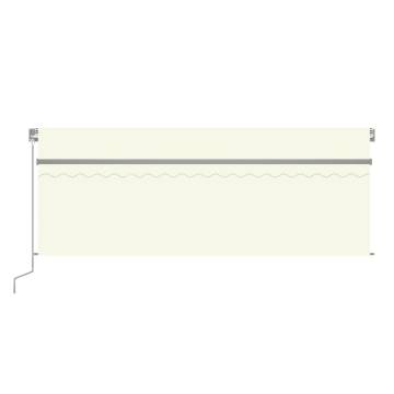 Manual Retractable Awning with LED - 4x3m Cream | HipoMarket