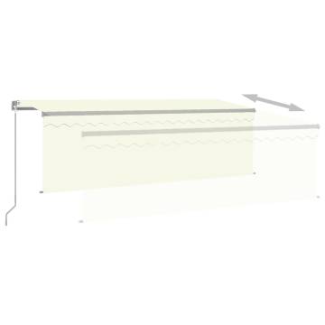 Manual Retractable Awning with LED - 4x3m Cream | HipoMarket