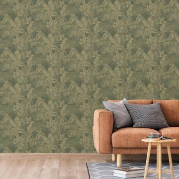 DUTCH WALLCOVERINGS Joelle Green & Gold Wallpaper