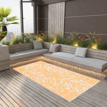 Trendy Outdoor Carpet Orange and White 120x180 cm | Hipo Market