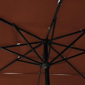 3-Tier Parasol with Aluminium Pole - Terracotta 2.5x2.5 m