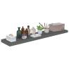 Stylish High Gloss Grey Floating Wall Shelves - 4 pcs