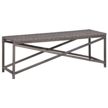 Stylish Poly Rattan Garden Bench - 120 cm Grey