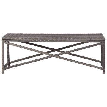 Stylish Poly Rattan Garden Bench - 120 cm Grey