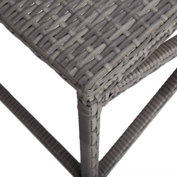 Stylish Poly Rattan Garden Bench - 120 cm Grey