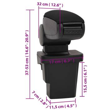 Car Armrest Black 17x32x(37-53) cm - Stylish & Functional