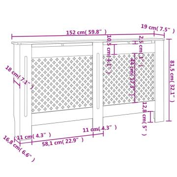 Stylish MDF Radiator Cover 152x19x81.5 cm | HipoMarket