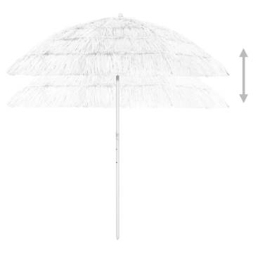 Hawaii Beach Umbrella White 240 cm - UV Protection