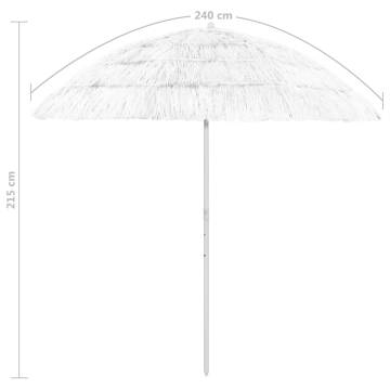 Hawaii Beach Umbrella White 240 cm - UV Protection