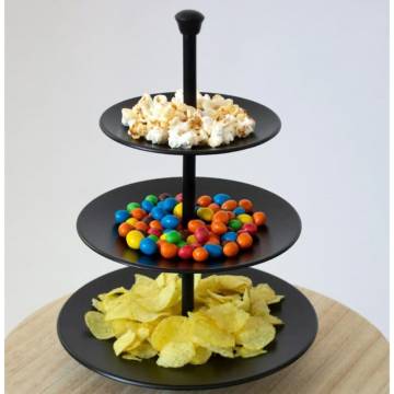 3-Tier Serving Stand - Matte Black | Excellent Houseware