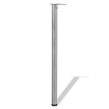 4 Height Adjustable Table Legs in Brushed Nickel - 1100 mm