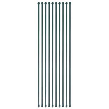 Garden Posts 10 pcs 1.5 m Metal Green - Durable & Rustproof