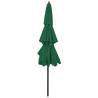 3-Tier Green Parasol with Aluminium Pole - 3 m | HipoMarket