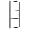 Interior Door ESG Glass & Aluminium 83x201.5 cm Black