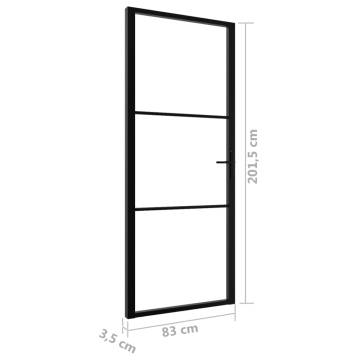 Interior Door ESG Glass & Aluminium 83x201.5 cm Black