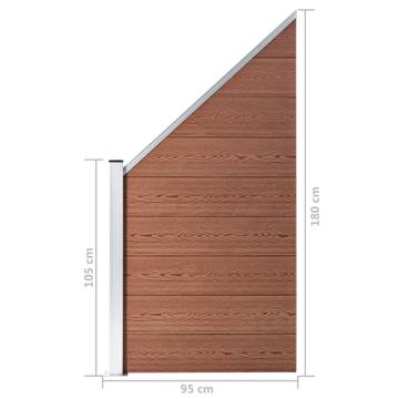 WPC Fence Panel 95x(105-180) cm Brown - Durable & Stylish