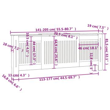 Stylish MDF Radiator Cover 205 cm | HipoMarket