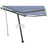 Freestanding Manual Retractable Awning 300x250 cm Blue/White Colour blue and white Size 300 x 250 cm Quantity in Package 1 