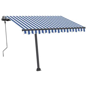 Freestanding Manual Retractable Awning 300x250 cm - Blue/White