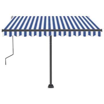 Freestanding Manual Retractable Awning 300x250 cm - Blue/White