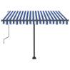 Freestanding Manual Retractable Awning 300x250 cm - Blue/White