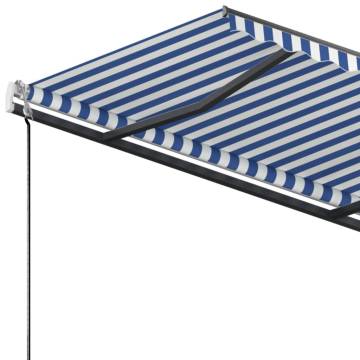 Freestanding Manual Retractable Awning 300x250 cm - Blue/White