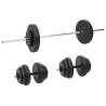 Barbell and Dumbbell with Plates 60 kg Weight 2 x 10 kg + 4 x 5 kg + 6 x 1.25 kg + 4 x 2.5 kg Number of 1 