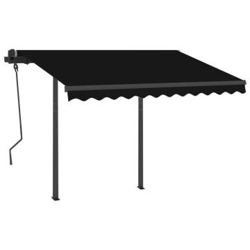 Manual Retractable Awning with LED - 3.5x2.5 m Anthracite