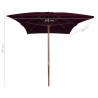 Outdoor Parasol with Wooden Pole Bordeaux Red 200x300 cm