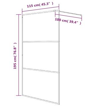 Walk-in Shower Wall White 115x195 cm - ESG Glass Design