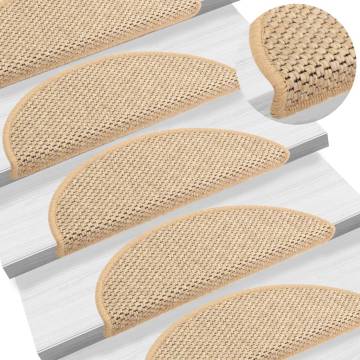 Self-Adhesive Stair Mats - 15 pcs Light Beige | HipoMarket