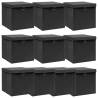 Storage Boxes with Lids 10 pcs Black 32x32x32 cm Fabric Colour black with lids Quantity in Package 10 Number of 1 