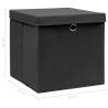 Durable Black Storage Boxes with Lids - 10 pcs | HipoMarket