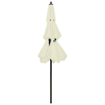 3-Tier Parasol with Aluminium Pole - Sand 2.5m | Hipo Market