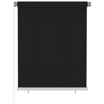 Outdoor Roller Blind 120x140 cm Black | Privacy & UV Protection