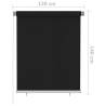 Outdoor Roller Blind 120x140 cm Black | Privacy & UV Protection