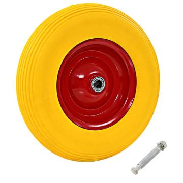 Solid PU Wheelbarrow Wheel with Axle 4.00-8 | Hipomarket