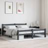 Bed Frame Dark Grey Solid Pinewood 160x200 cm Colour dark grey Size 160 x 200 cm 