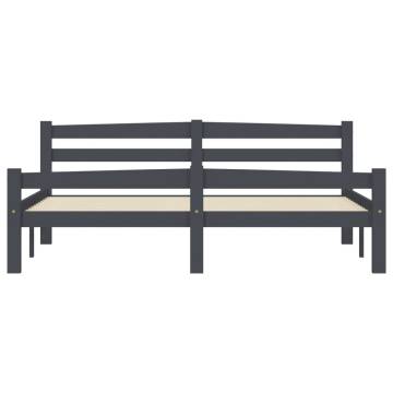 Dark Grey Solid Pinewood Bed Frame 160x200 cm | HipoMarket