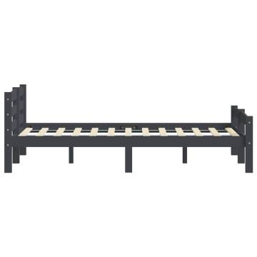 Dark Grey Solid Pinewood Bed Frame 160x200 cm | HipoMarket