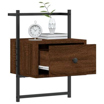 Wall-mounted Bedside Cabinets 2 pcs Brown Oak - Hipomarket